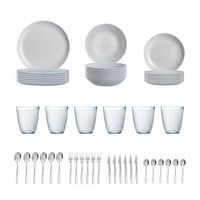 48 piezas - 6 personas luminarc apartamento - gris apto microondas