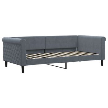 Cama Para Adulto | Cama Individual | Sofá Cama Terciopelo Gris Oscuro 90x190 Cm