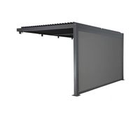 pergola bioclimatica de aluminio adosada 3x4m  1 toldo 4m palace 3x4m adosada  accesorio antracita 388x292x224 cm