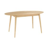 mesa de comedor ovalada 150 cm en madera clara