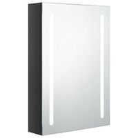 armario de bano  mueble de bano con espejo led negro brillante 50x13x70 cm