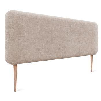 Dhome Cabecero Tapizado En Lana Liso Con Patas Redondeado Para Pared Acústicos Cabeceros Absorbentes Cabezal Cama Dormitorio (beige, 135cm)
