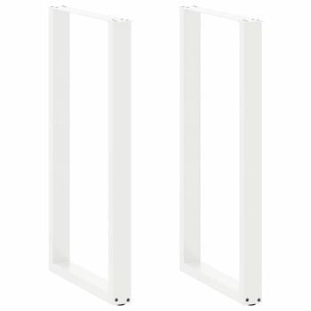 Patas De Mesa Centro Forma U 2 Uds | Patas Para Mesa Acero Blanco 60x(110-111)cm Cfw787510