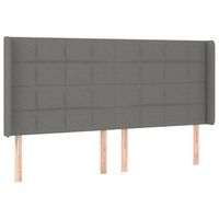 cabecero cama mueble de dormitorio con led de tela oscuro 203 x 16 x 118128 cm gris m020000796