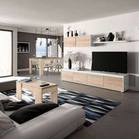 muebles para salon completo color blanco y roble canadian mueble modular  mesa centro  mesa comedor