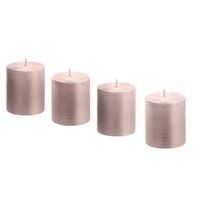 lote de 4 velas cilindricas rosas h5