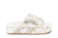 sandalias tipo pantuflas con tejido sintetico y efecto laminado multi silver 41