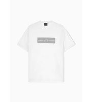 ax armani exchange para hombre xm002472af10356u1074 camiseta logotipo blanco roto s casual algodon manga corta