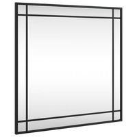 espejo de pared cuadrado de hierro negro 60x60 cm vidaxl