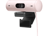 webcam - logitech brio 500 full hd 1080p enfoque automatico microfonos con reduccion de ruido obturador privacidad usb-c rosa