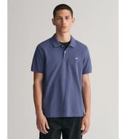 gant para hombre 2210 polo de pique regular fit shield azul l casual algodon clasico manga corta