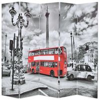 biombo divisor plegable 200x170 cm bus londres blanco y negro vidaxl