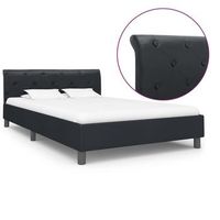 estructura de cama de cuero sintetico negro 120x200 cm vidaxl