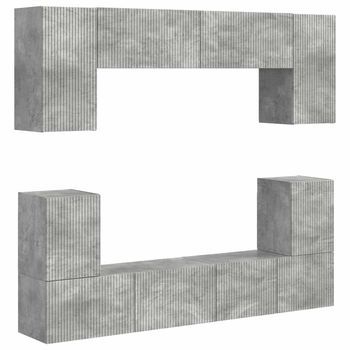 Conjunto De Mueble De Tv 5 Uds. Gris Concreto Vidaxl