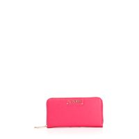 billetera con cremallera redonda hot pink