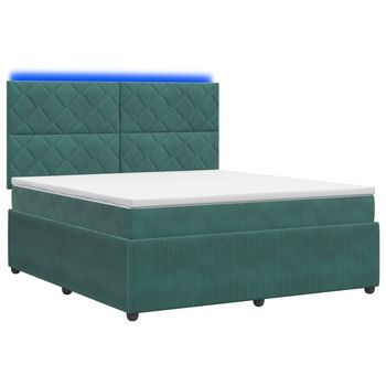 Cama Tapizada 144x190x140,5 Cm Terciopelo - Verde