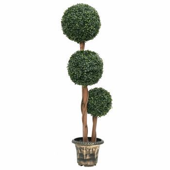 Planta De Boj Artificial Forma De Bola Con Maceta Verde 119 Cm Vidaxl