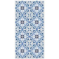panorama alfombra vinilica hidraulica flor azul 160x230 cm