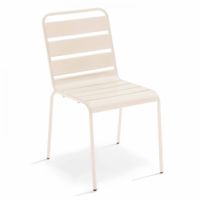 silla de metal marfil
