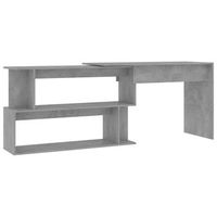 escritorio de esquina contrachapada gris hormigon 200x50x76 cm vidaxl