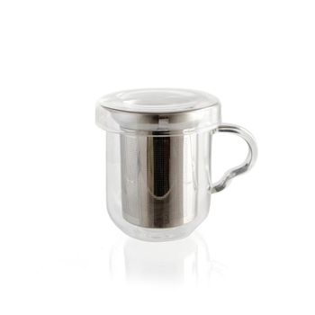 Taza de infusiones con tapa vidrio borosilicato 35 cl