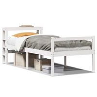 cama personas mayores y cabecero madera pino blanco 75x190 cm