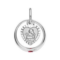 anillo bautizo colgante angel rubi plata 925