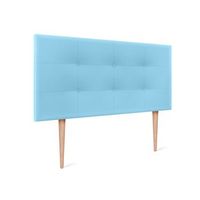 cabecero de polipiel capitone 95x115cm con patas camas 90 - celeste