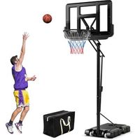 canasta baloncesto altura ajustable aro de baloncesto portatil con ruedas costway 90 x 59 x 305 cm