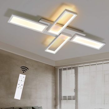Lámpara De Techo Led Para Salón, Blanca, Regulable, 58 W Zmh