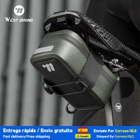 bolsa de sillin para bicicleta west biking 600d tpu impermeable resistente al desgaste con hebilla giratoria mini bolsa de sillin accesorio para bicicleta