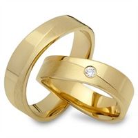 alianzas 18 quilates oro amarillo con diamante