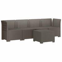 sofa de jardin de 4 plazas aspecto de ratan pp gris claro vidaxl