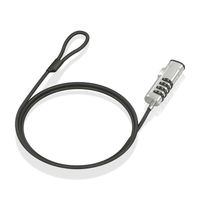 cable de seguridad nano aisens aslk-d50n05-bk combinacion 15m acero negro
