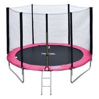 cama elastica de 245cm reversible rosagris pack trampolin canberra  red de seguridad  escalera  lona  kit de anclaje