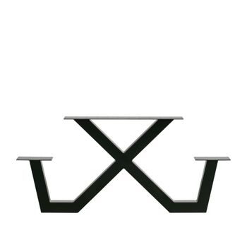Pie de mesa de picnic para exterior en metal negro