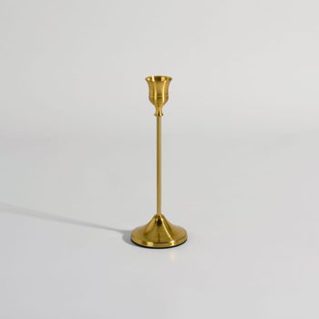 Candelabro de acero dorado, 20 cm