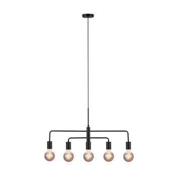 Lámpara colgante de araña negro para techo con 5 brazos orientables