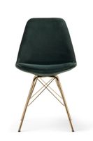 celine green velvet gold leg dining chairs - green