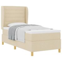 cama tapizada 203x100x128 cm madera tratada madera maciza de pino - crema