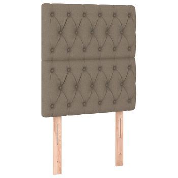 Pack 2 Uds Cabeceros Cama | Panel De Cabeceras De Tela Gris Taupe 80x7x78/88 Cm
