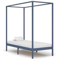 cama con dosel sin colchon madera maciza gris 100x200 cm vidaxl