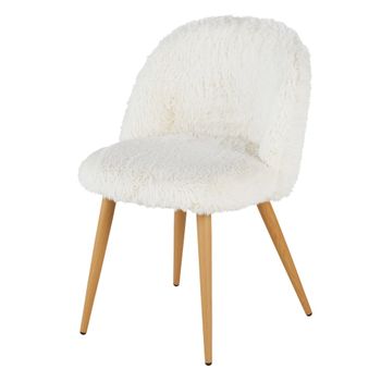 Silla de comedor efecto borreguito blanco