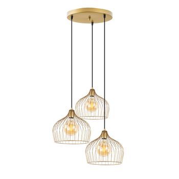 Lámpara De Techo Bek-11381 Oro Brillante Metal 56x56x121 Cm