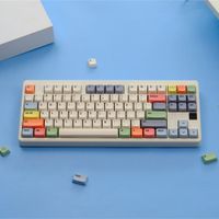gmk-teclas de lona dye sub keycap xda pbt para teclado mecanico gaming 75 teclas de colores wooting minimalismo retro personalizado diy