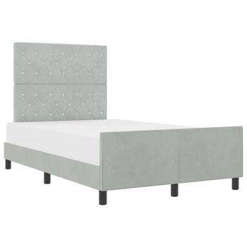 Cama Tipo Box Spring Gris Claro 120 X 200 Cm Terciopelo Vidaxl