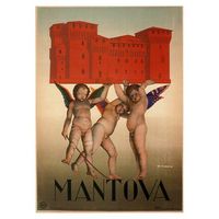 legendarte - cartel turistico vintage mantova - cuadro lienzo impresion digital cm 50x70