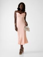 vestido midi de saten