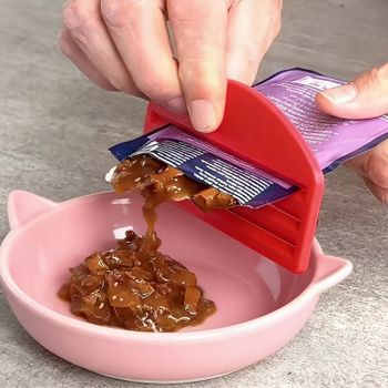 Extrusor de comida para gatos, alimento básico para gatos y perros, comida para gatos, paquete de comida húmeda, raspador de extrusión, raspador de bocadillos para gatitos, 1 ud.