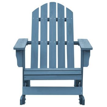 Silla Mecedora De Jardín Adirondack Madera Maciza De Abeto Azul Cfw889070